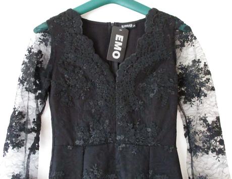 Dámské krajkové šaty černé emo s 36, 36 / s