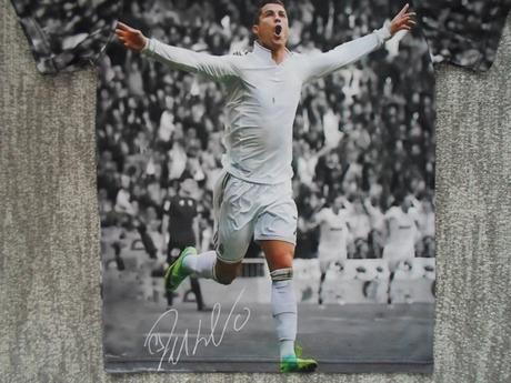 Černé tričko triko krátký rukáv ronaldo, 140