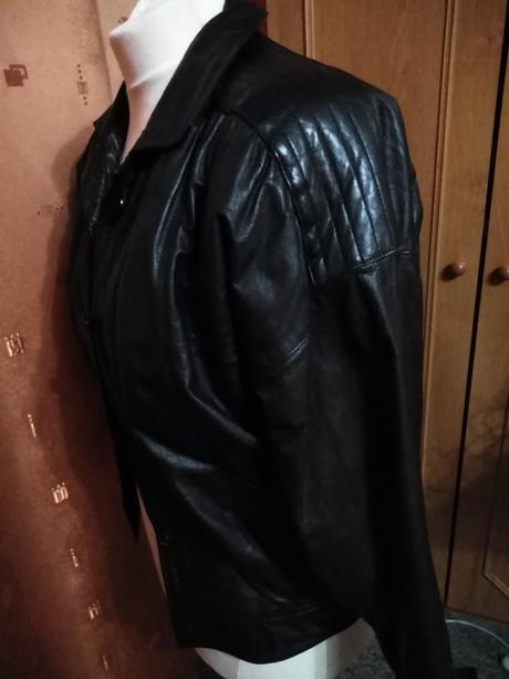 Kožená teplá bunda, l