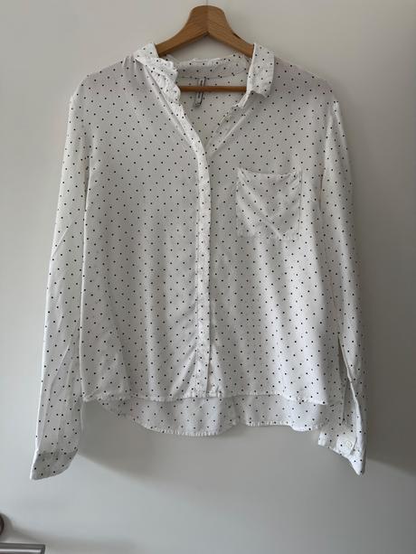 Bílá puntikatá košile bershka m/38, bershka,m