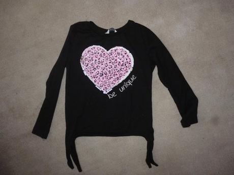 Dívčí triko s přeměňovacím obr., dl. ruk, vel. 122, primark,122