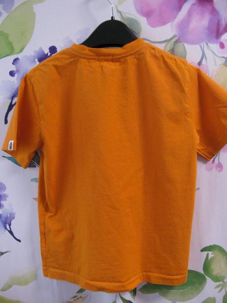 Bavlněné oranžové tričko s potiskem bape kids, 134