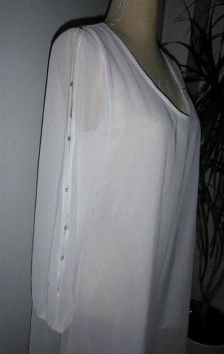 Krásné,bílé šaty se stříbrnými doplńky-vel.m-l, m