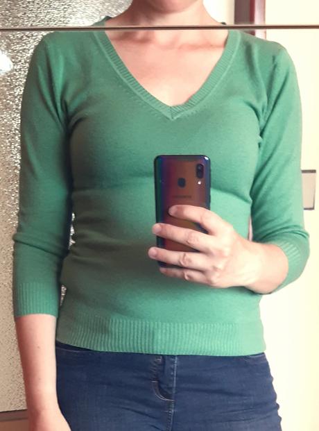 Zelený svetřík, h&m,s