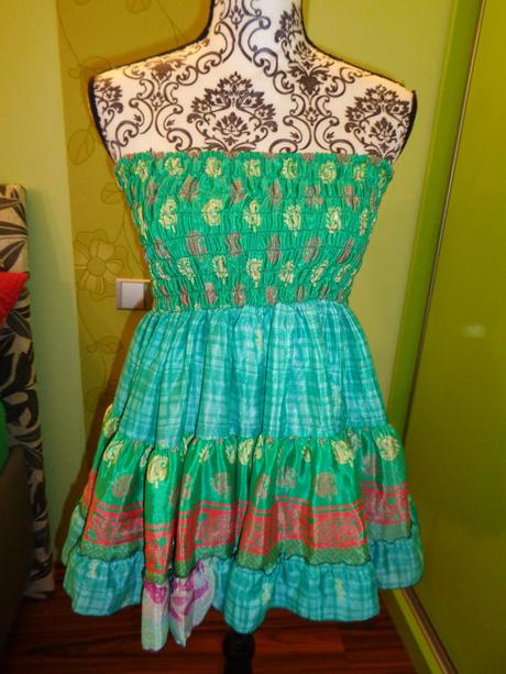 Super letní zelené minišaty 164/170, 164