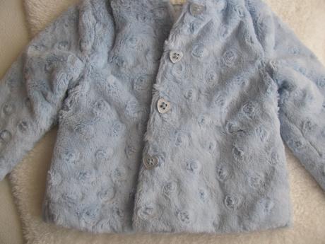 Kožešinová modrá bundička s kapucí, tu,98