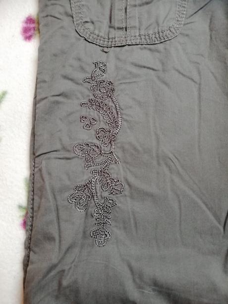 Kalhoty dívčí teplejší s vyšíváním vel. 134., glo-story,134