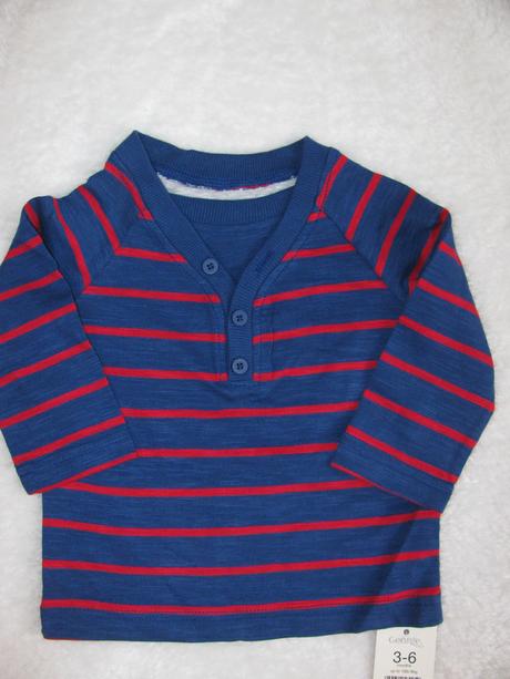 Modré bavlněné tričko s červeným pruhem, george,68