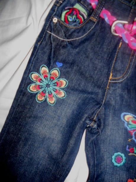 Luxusní vyšívané kalhoty s páskem, 92