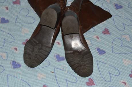 Hnědé kožené kozačky, vel. 35 - 36, 35