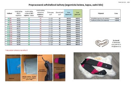 Jarní softshellové kalhoty, 80 - 146