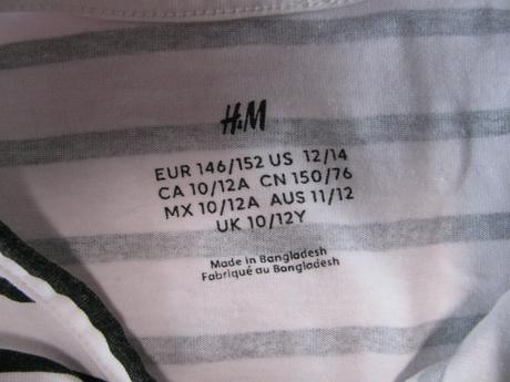 Strečové bavlněné crop top tričko h&m, h&m,152