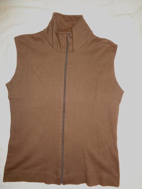 Krásná bavlněná čoko hnědá vesta, 40 / 42 / l