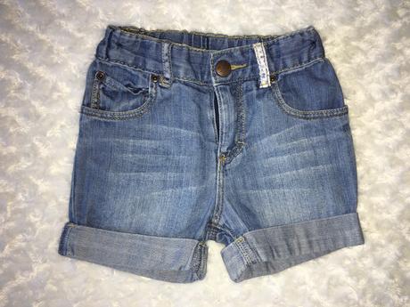 Modré riflové/džínové kraťasy h&m, h&m,86