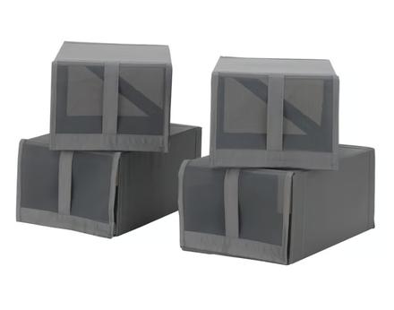Krabice na obuv tmavě šedé - ikea nové, 