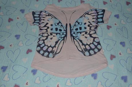 134 140 letní triko s motýlem, 140