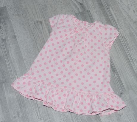 Manžestrové růžové šaty s puntíky, marks & spencer,68