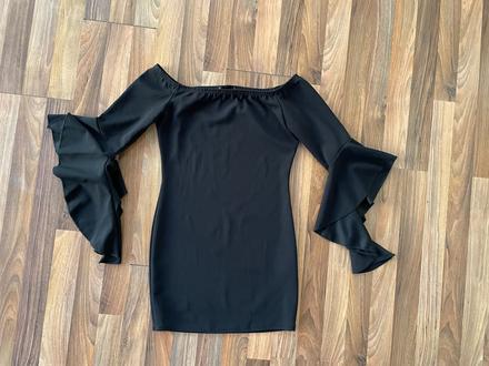 Off-shoulder minišaty s asymetrickým rukávem, vel, m