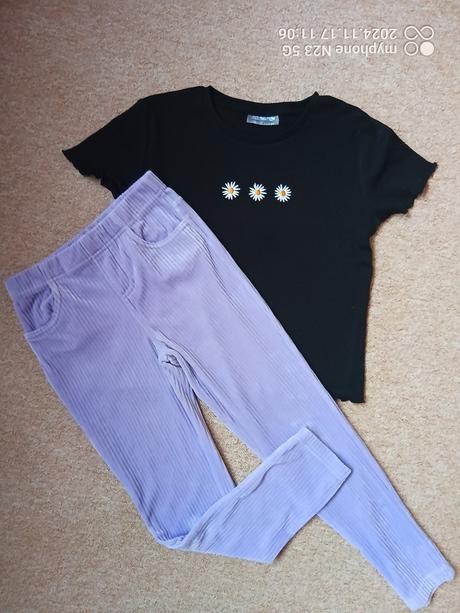 Legíny a tričko černé vel."128/134", 128