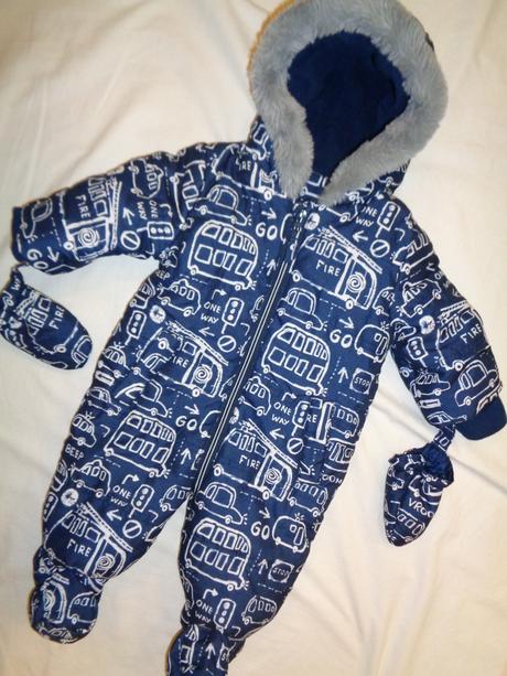 Překrásná zimní modrá autíčková kombinéza, george,68