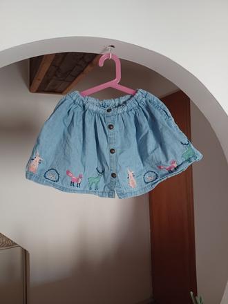 Džínová sukně se zvířátky, 128