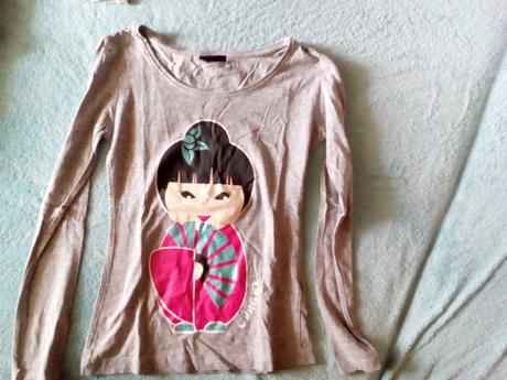 12 x tričko dlouhý rukáv, h&m,134