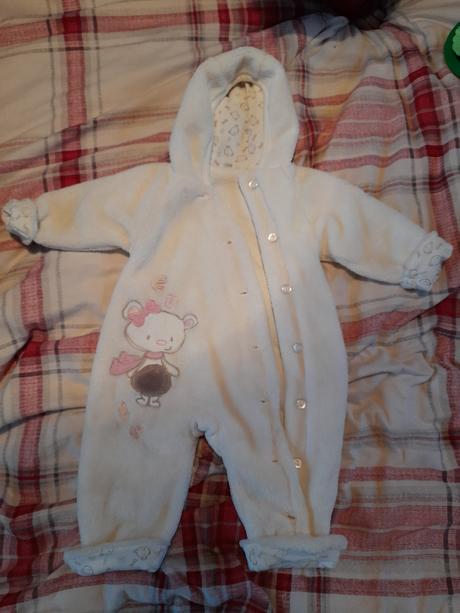 Chlupaťoučká kombinéza na holčičku smetanovorůžová, 62