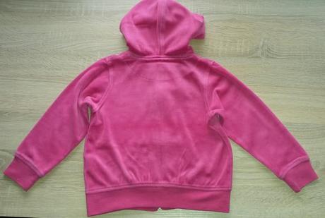 Růžová sametová mikina s kapucí vel. 104-110, 104