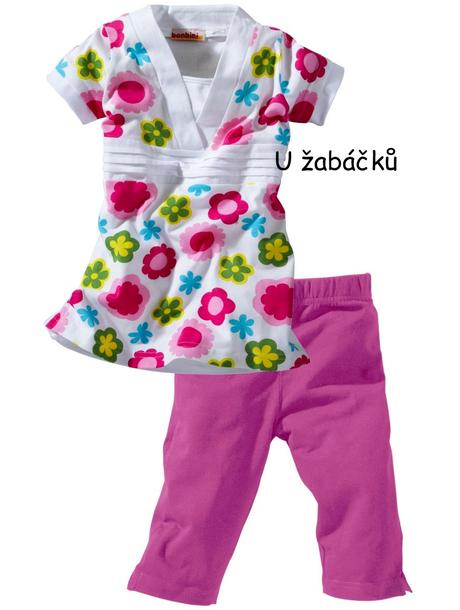 Kytičkovaná tunika + legíny letní komplet, bonprix,128 / 134