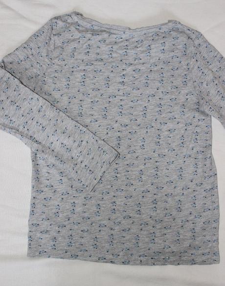 Va30 šedé tričko s kvítky, dl.rukáv 6-7 let, next,122