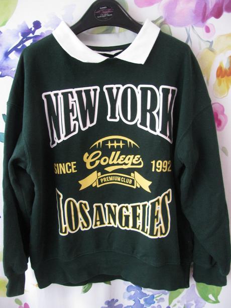 Dívčí tmavě zelená bavlněná mikina s nápisem h&m, h&m,140