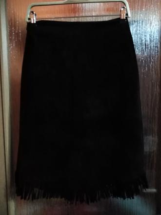 Sukně koženková s třásněmi, l