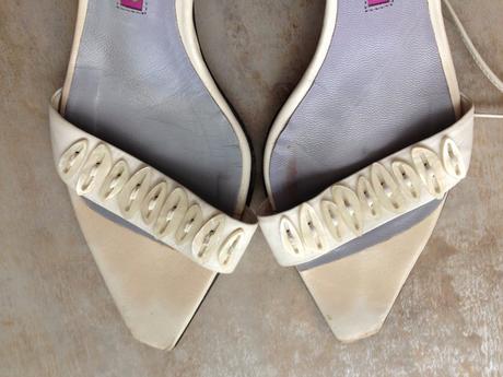 Bílé pásky ozdoby boty vel.37 norma baker svatební, 37