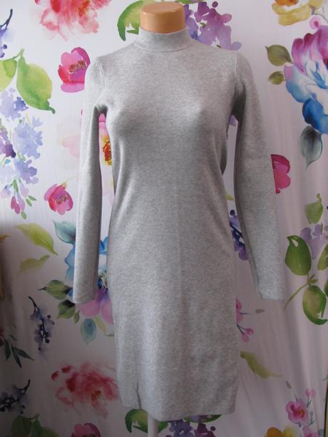 Světle šedé úpletové šaty se stojáčkem, vero moda,s