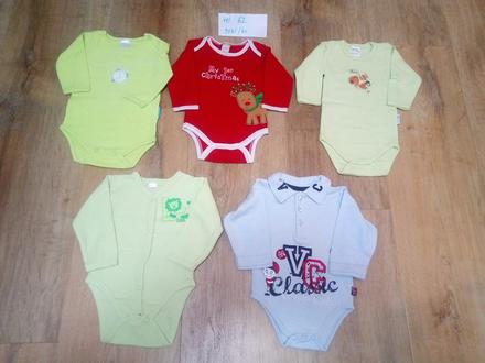5 x body dlouhý rukáv, 1 propínací, vel 62, 62