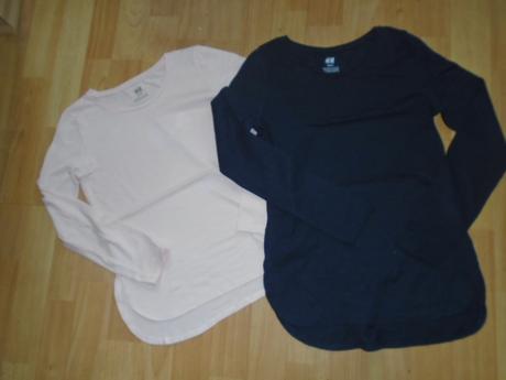 Tričko 2ks h&m 8-10l 134/140 růžová + modrá, h&m,134