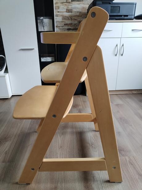 Celodřevěná polohovatelná jídelní židle pro dítě,