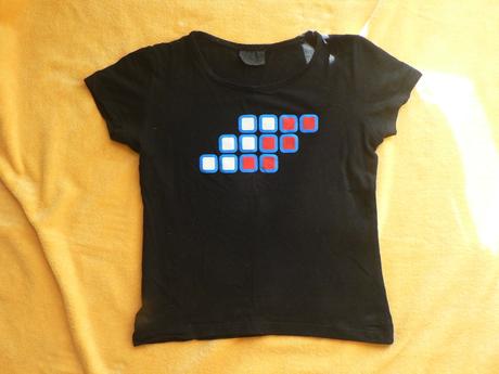 Černé sportovní tričko s krátkým rukáv potisk, xs