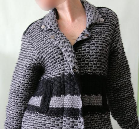 Kabátový svetr na zip mikaella ess vel.40, l