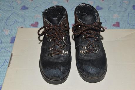 Černé pohorky, kotníkové kožené boty, 27