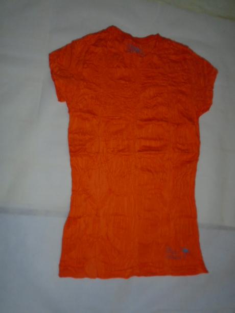 Mačkané tričko dlouhé oranžové neon vel 164-s/m, s