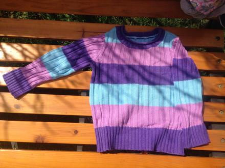 Dívčí svetr - svetřík proužky, 86