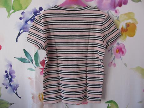 Crop top bavlněné pruhované řádkované tričko h&m, h&m,164