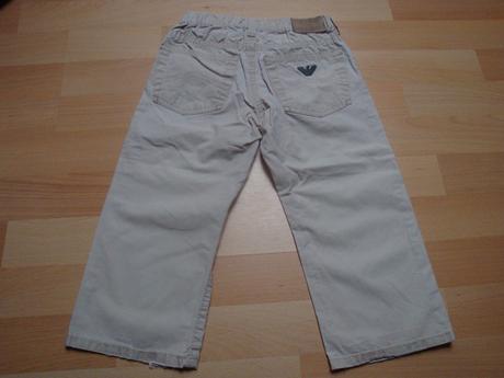 Kalhoty letní. plátěné - béžové, vel. 3-4 roky. , 98