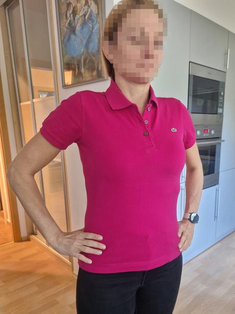 Tričko s límečkem růžové lacoste, lacoste,38