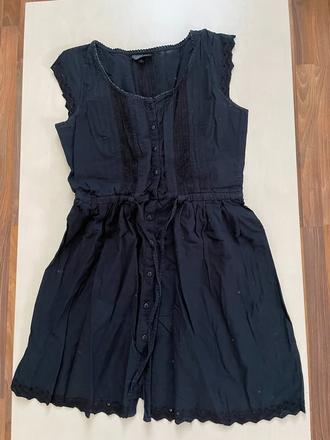 Černé šaty s madeirovým lemem, vel m, spíše s/m, t, topshop,m