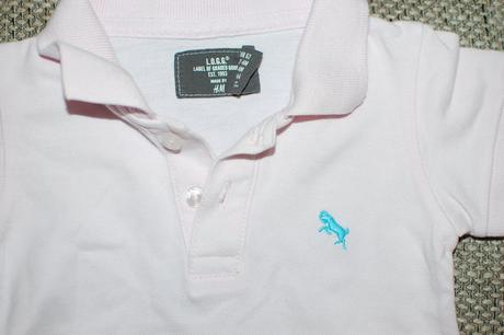 Světlounce růžové triko s límečkem hm, velikost 62, h&m,62