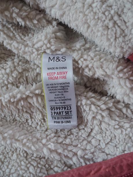 Zimní kombinéza vel 80, marks & spencer,80