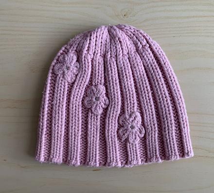 Čepice & čepička růžová t&k kytky vel. 110 - 128, 110