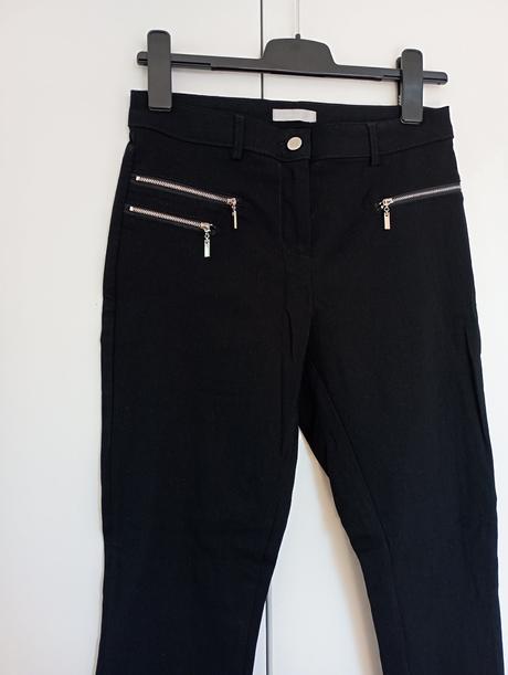 Šik elegantní černé kalhoty se zipy, gate,38